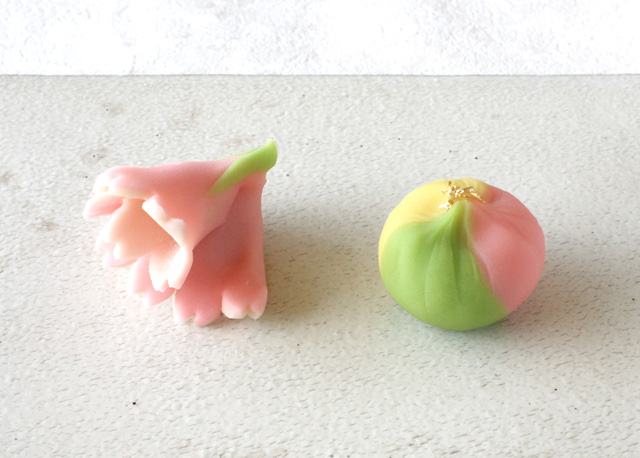 『うら田』の上生菓子「枝垂桜」と「花手毬」