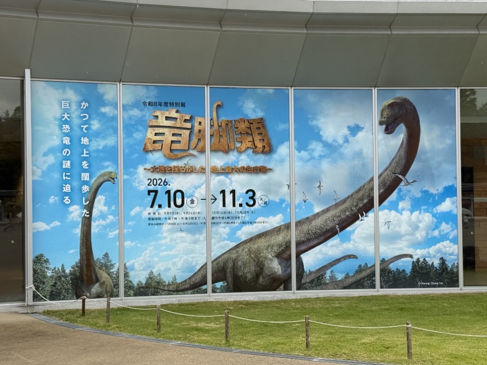 【7/10(金)〜11/3(火・祝)】福井県立恐竜博物館で令和8年度特別展「竜脚類〜大地を揺るがした地上最大の生き物〜」を開催。