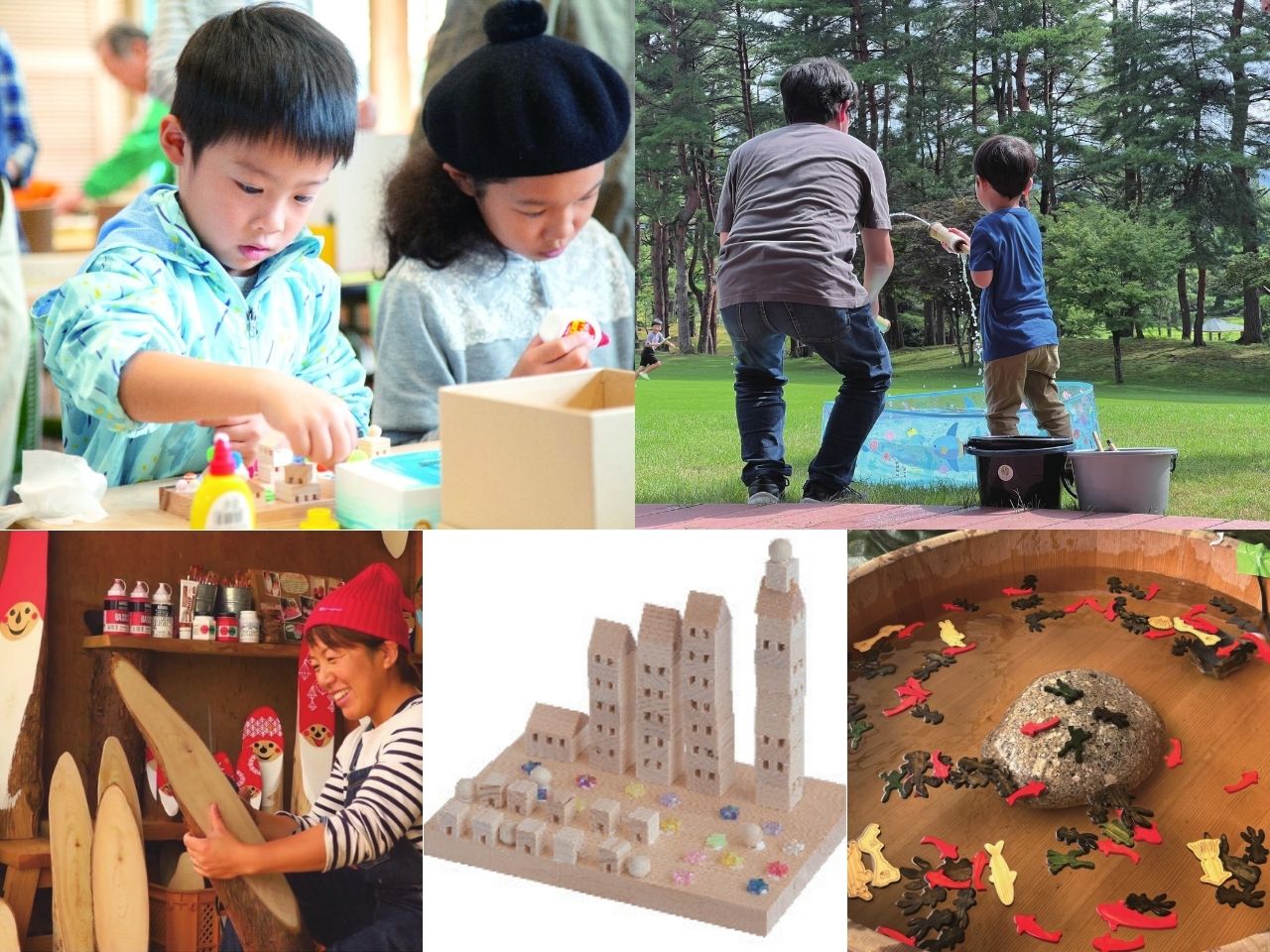奥卯辰山健民公園とんぼテラス 【8/22(土)】能登ヒバに触れ、削り、遊びつくす。森の中の体験型木育イベント「木と遊び、木でつくって心を育てよう!」開催。